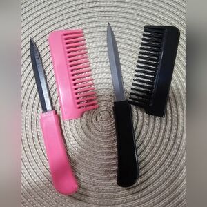 Pink Comb Knife Set